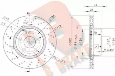 R BRAKE 78rbd23054 -  Тормозной диск